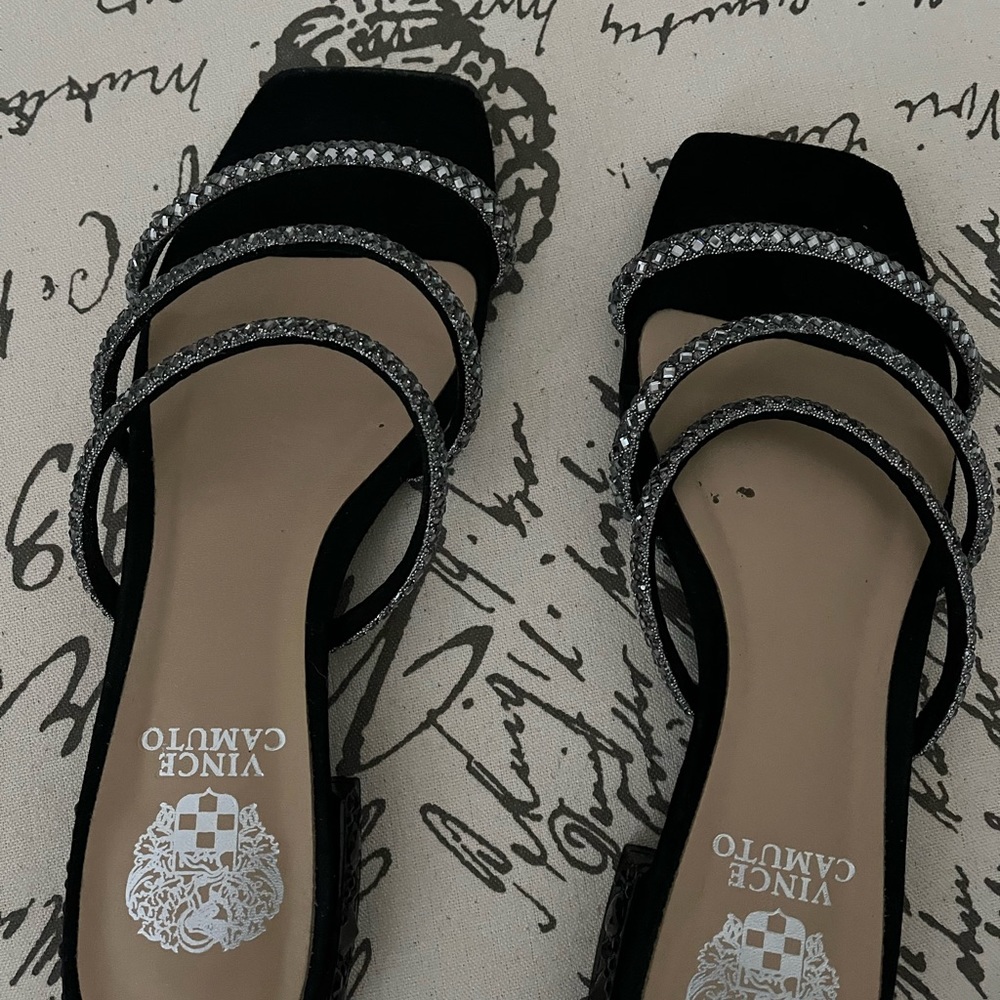 Vince Camuto flat dressy sandals.  Worn one time. Size 8.